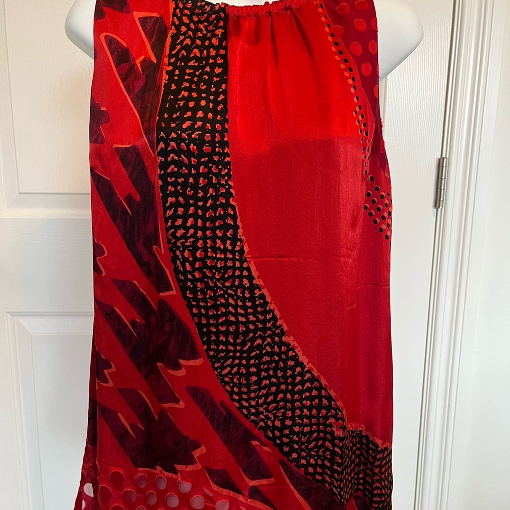 CAbi Red and Black Women's Blouse